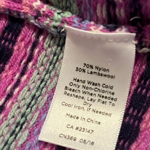 Talbots NWOT Fair Isle Cardigan Purple/Navy Lambswool Blend Size 1X - Picture 7 of 7